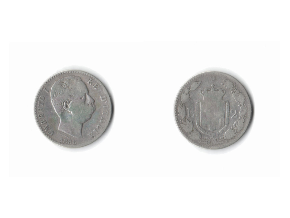 Umberto I, 2 Lire 1886, Roma