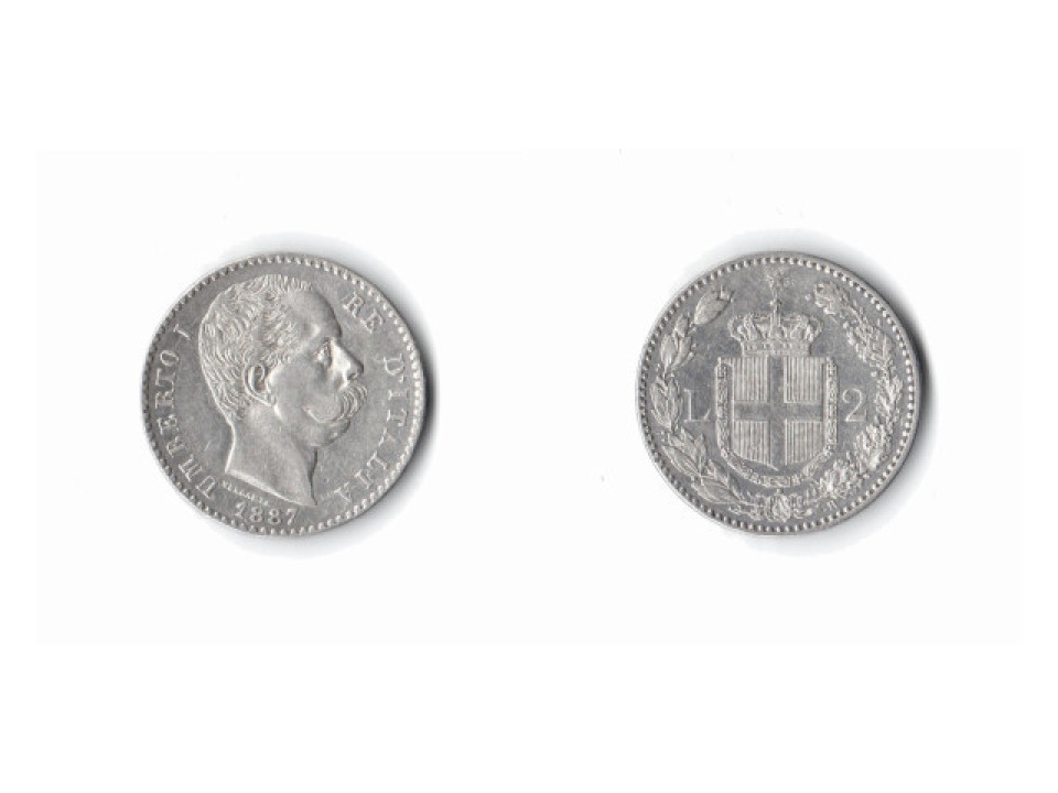 Umberto I, 2 Lire 1887, Rome