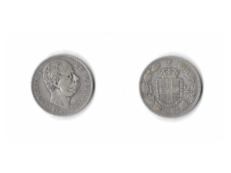 Umberto I, 2 Lire 1887, Roma