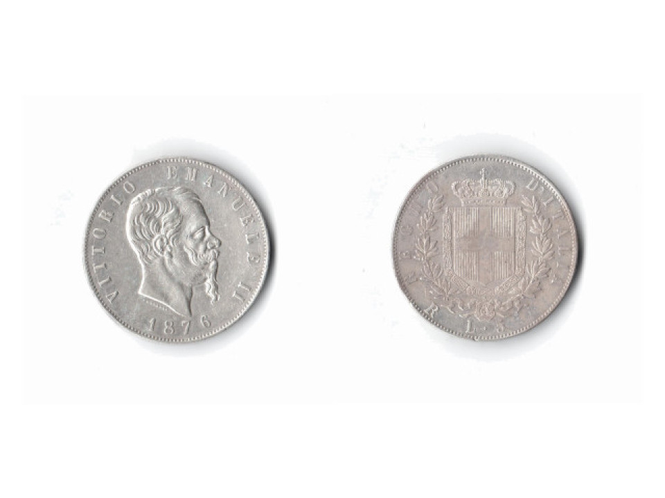 Vittorio Emanuele II, 5 Lire 1876, Roma