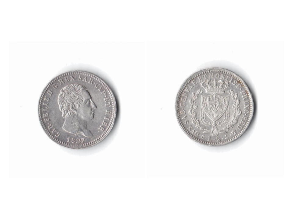 Carlo Felice, 2 Lire 1827, Genova