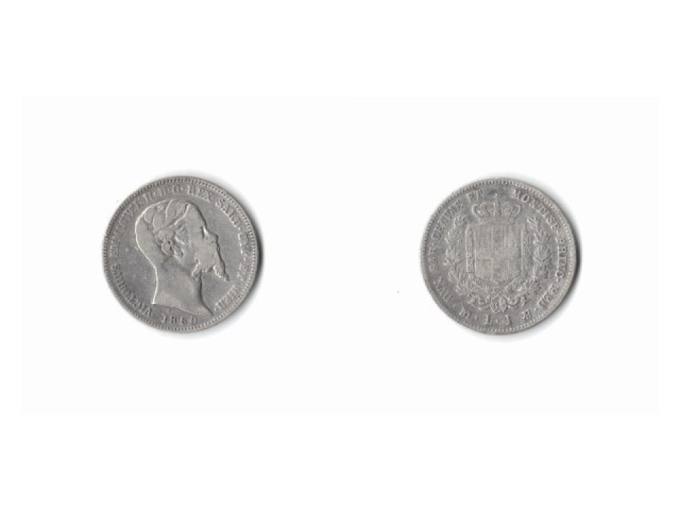 Vittorio Emanuele II, 1 Lira 1860, Milano