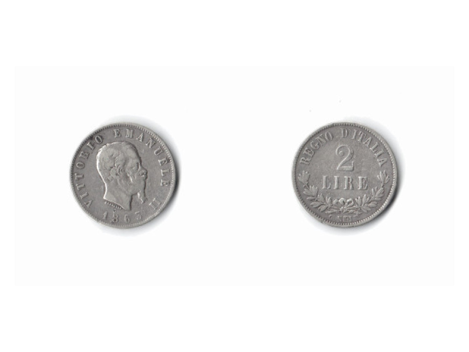 Vittorio Emanuele II, 2 Lire 1863, Napoli