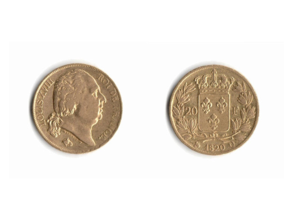 France, Louis XVIII, 20 Francs 1820 Q