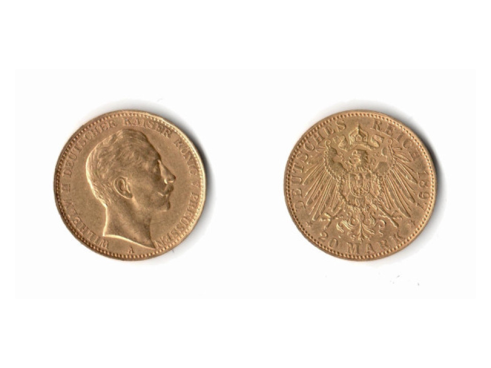 Germany - Prussia, Wilhelm II, 20 Marks 1897 A
