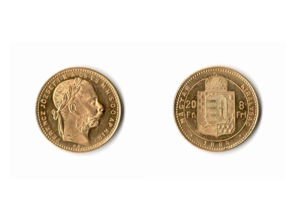 Hungary, 8 Florins 1884