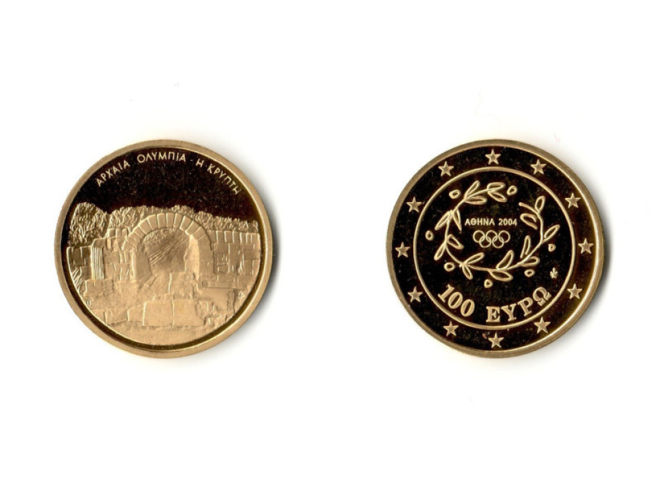 Grecia, Olimpiadi 100 Euro 2004 FS Arco della cripta