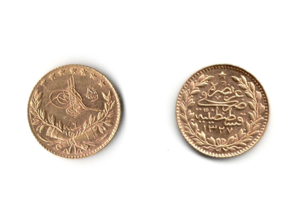 Turchia, Muhammad V, 25 Kurush 1327 (2)