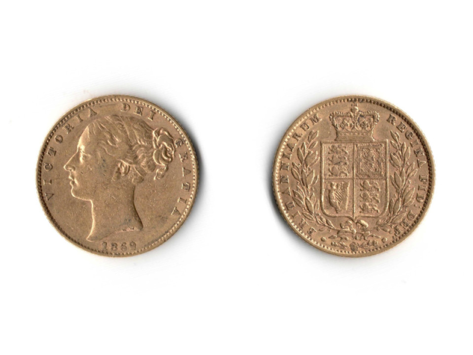 Gran Bretagna, Vittoria, 1 Sterlina 1869 Stemma