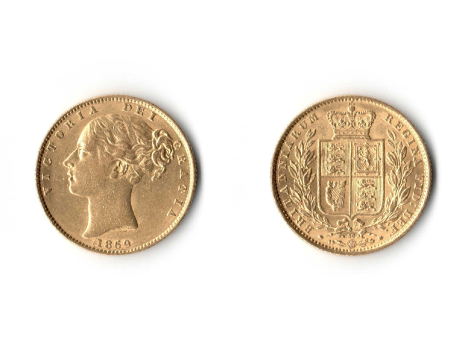 Great Britain, Victoria, Sovereign 1869 Shield