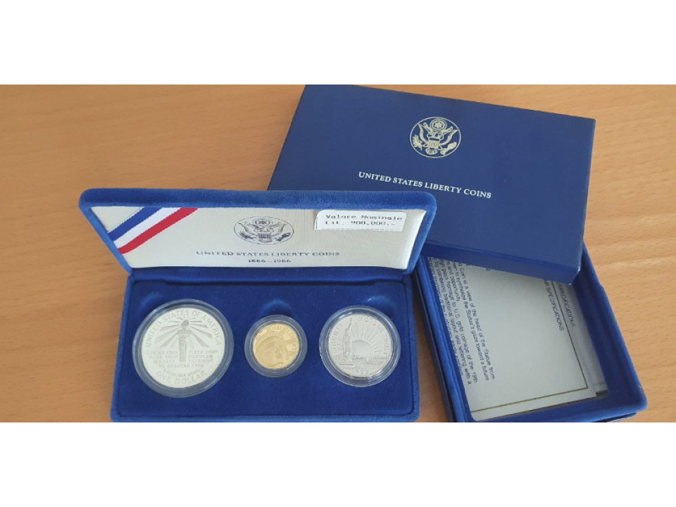 United States, 1986 Set of 3 Coins, Statue of Liberty