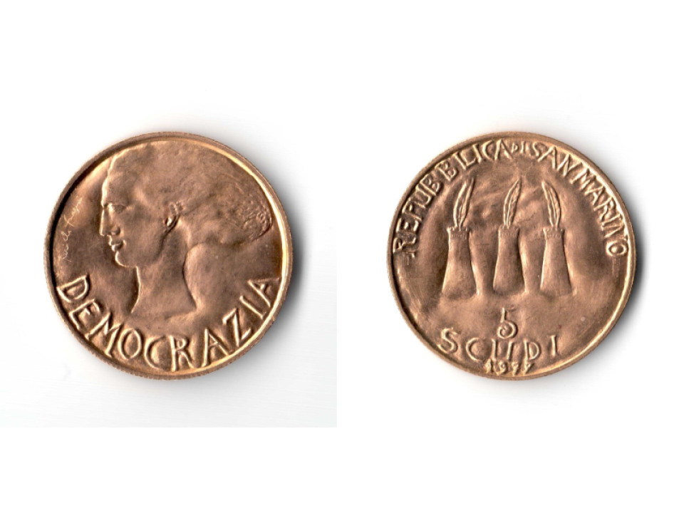 San Marino, 5 scudi d'oro 1977
