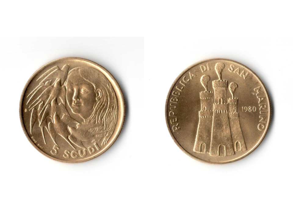San Marino, 5 Gold Scudi 1980