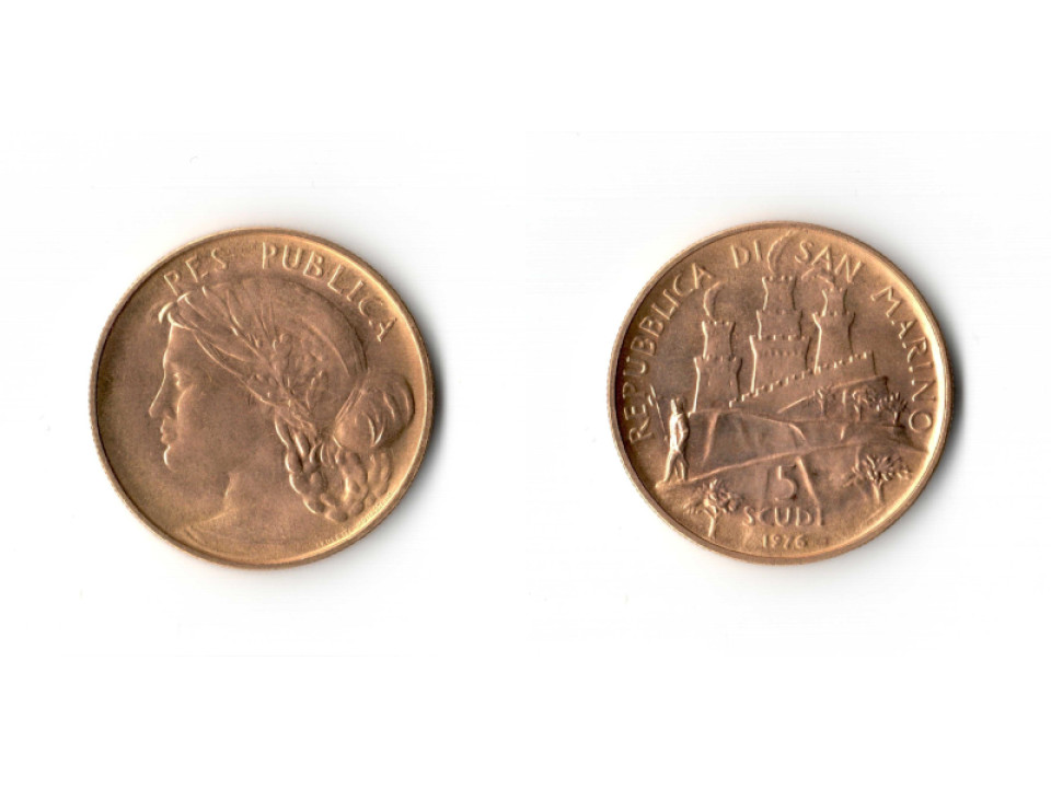 San Marino, 5 scudi d'oro 1976