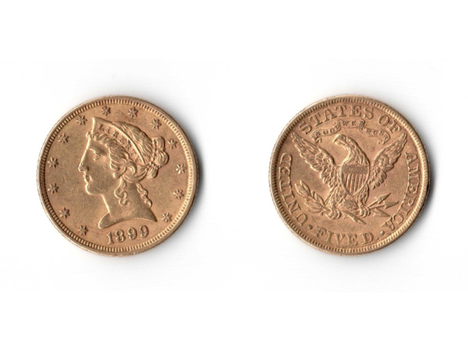 Stati Uniti, 5 Dollari 1899 Liberty