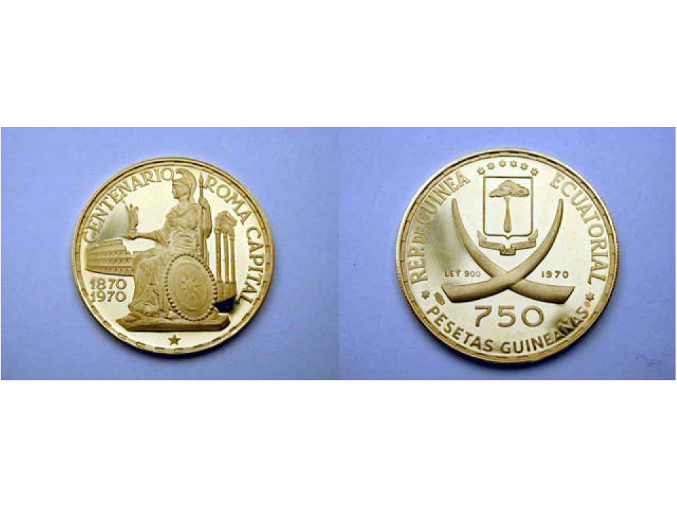 Guinea Equatoriale, 750 Pesetas 1970 Roma
