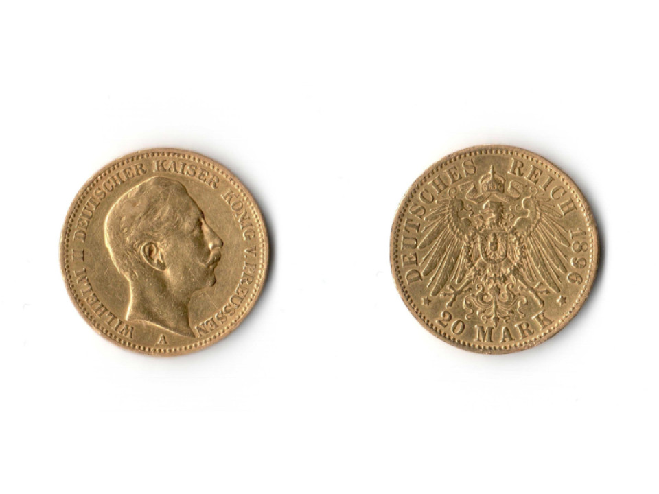 Germany, Prussia, Wilhelm II, 20 Marks 1896 A