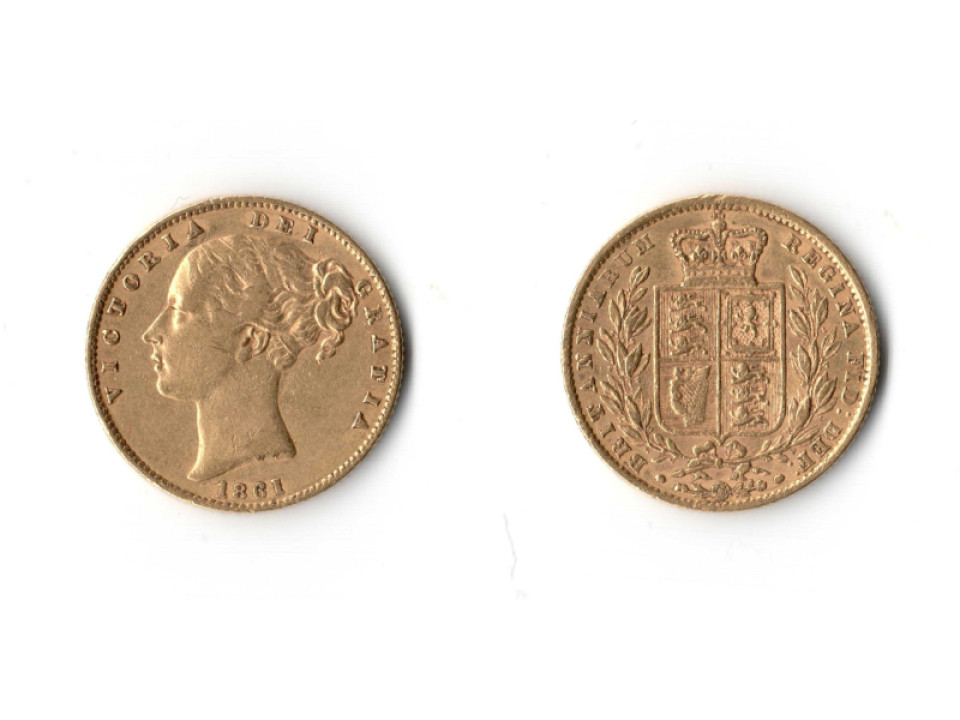Gran Bretagna, Vittoria, 1 Sterlina 1861 Stemma