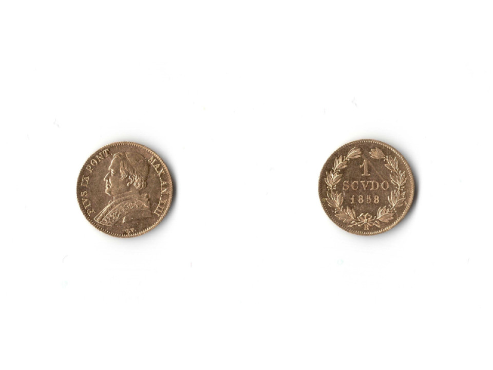 Stato Pontificio, Pio IX, 1 Scudo 1858 XIII