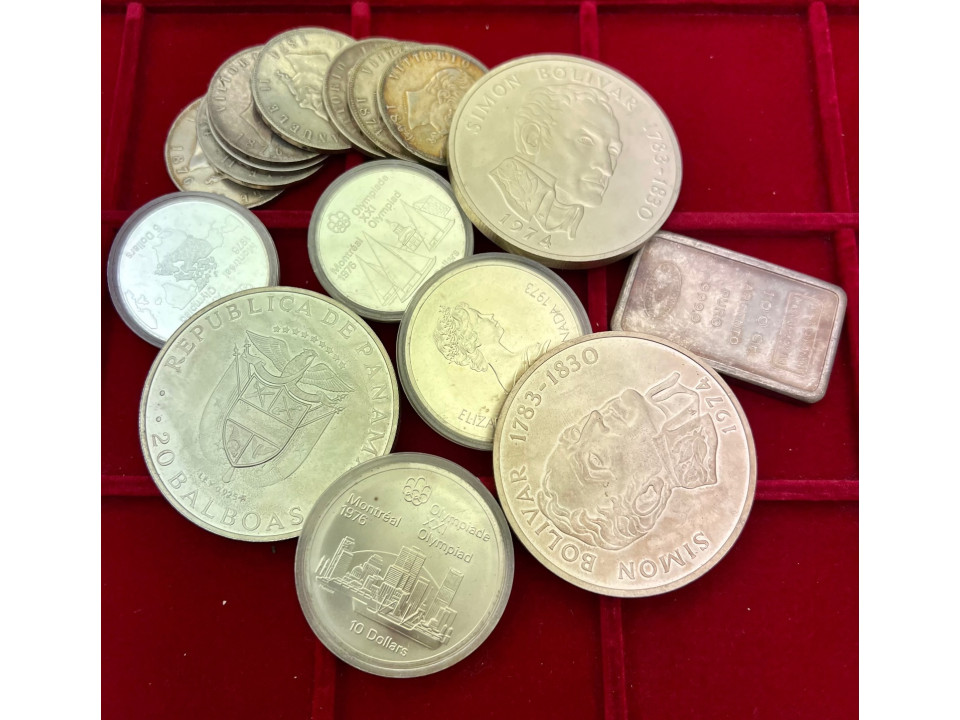 Silver Coins and Medals, Assorted Lots of 1,000 Grams