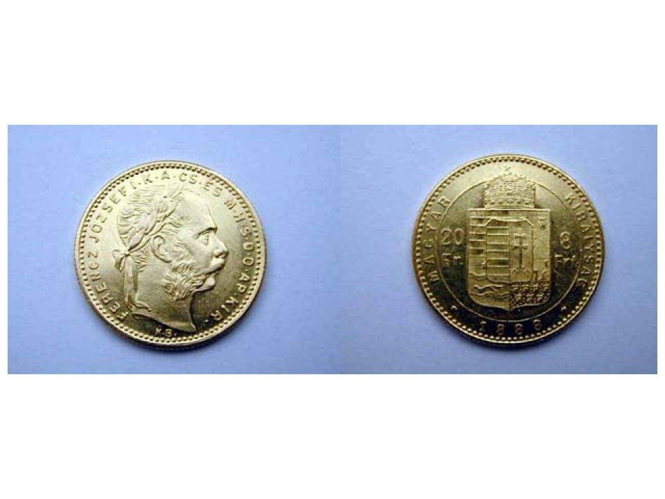 Hungary, 8 Florins 1888