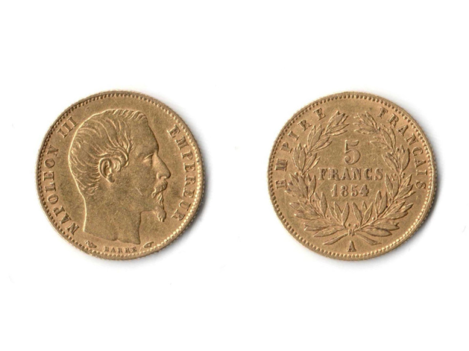 Francia, Napoleone III 5 Franchi 1854 A