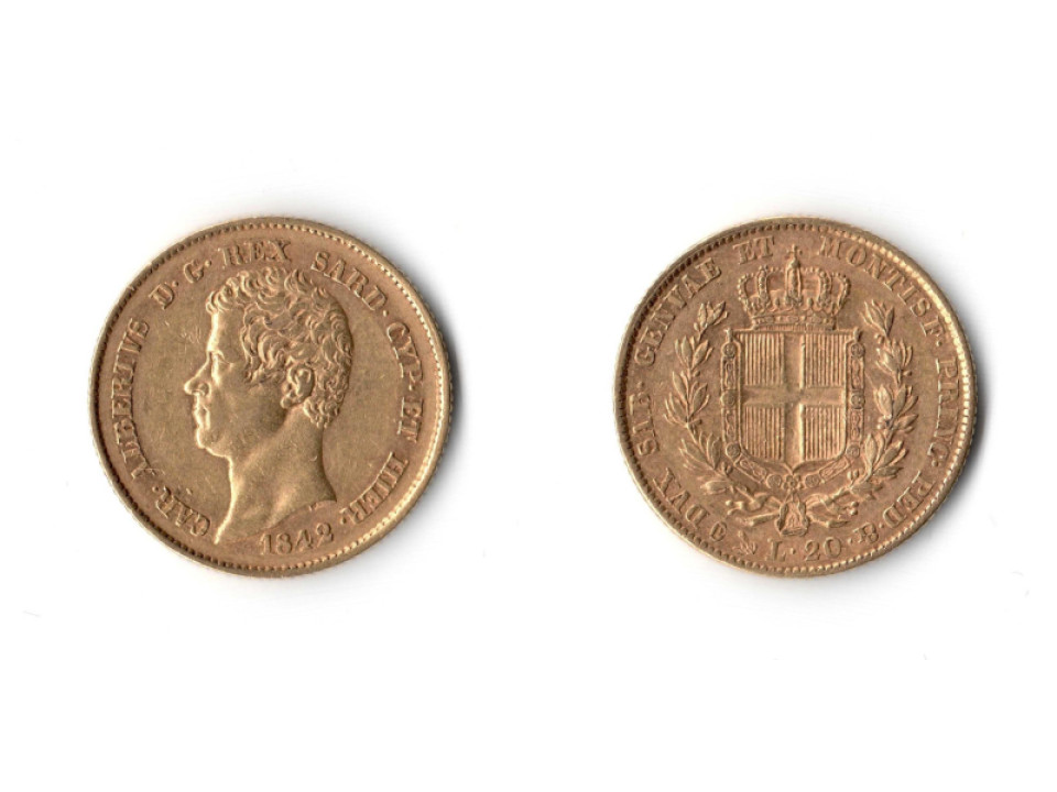 Carlo Alberto, 20 Lire 1842 Genoa