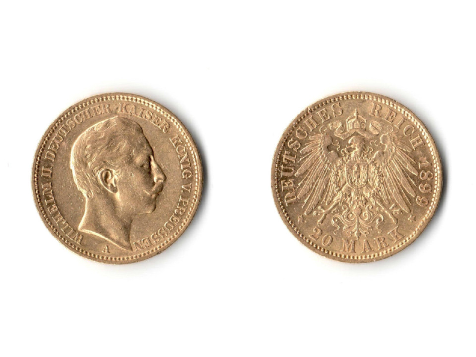 Germany, Prussia, Wilhelm II, 20 Marks 1899 A