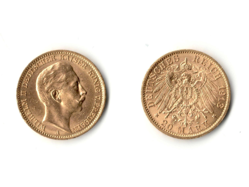 Germania - Prussia, Guglielmo II, 20 Marchi 1913 A