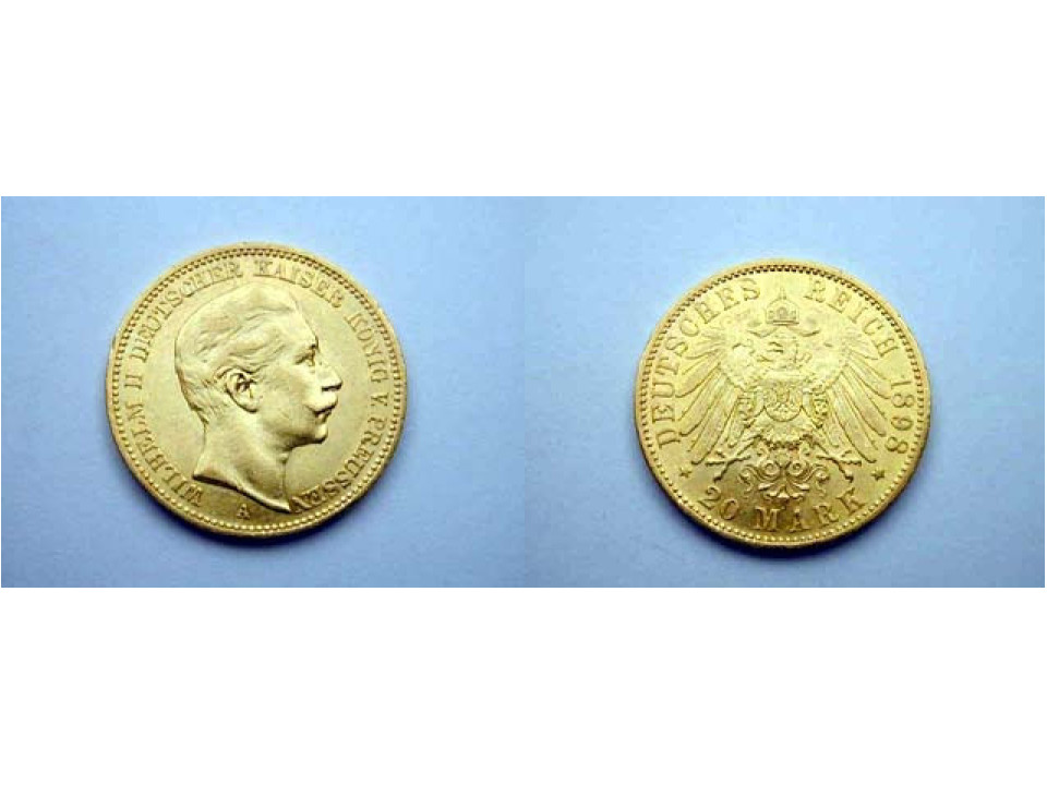 Germania - Prussia, Guglielmo II, 20 Marchi 1898 A
