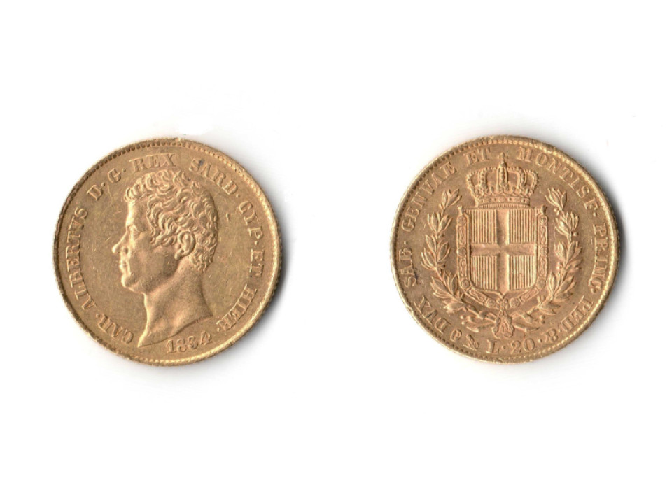Carlo Alberto, 20 Lire 1834 Genova