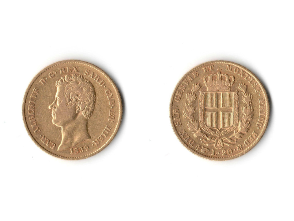 Carlo Alberto, 20 Lire 1839 Torino