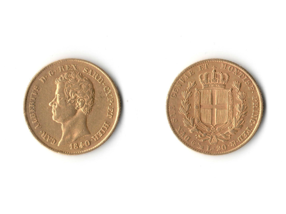 Carlo Alberto, 20 Lire 1840 Genova