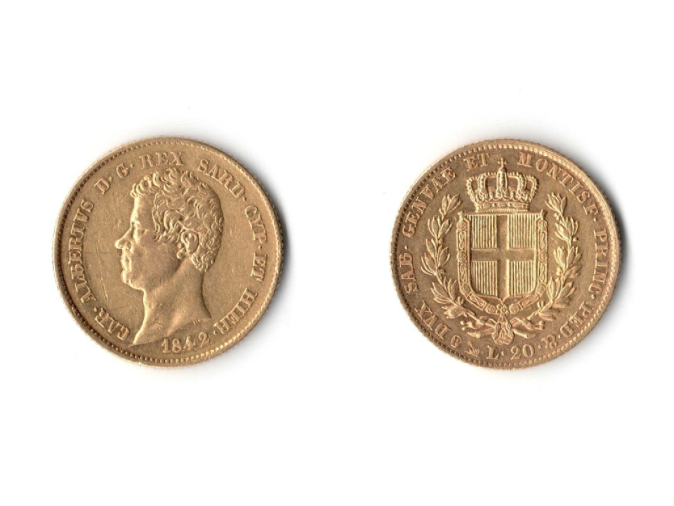 Carlo Alberto, 20 Lire 1842 Genova