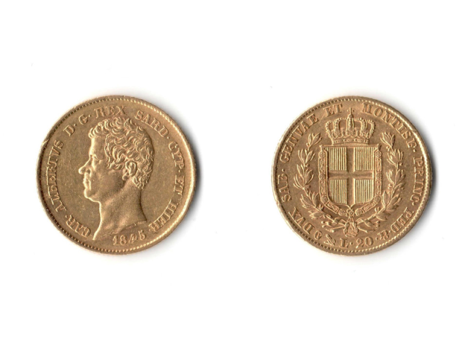 Carlo Alberto, 20 Lire 1845 Genoa