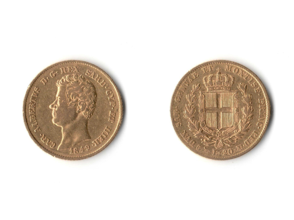 Carlo Alberto, 20 Lire 1849 Genoa