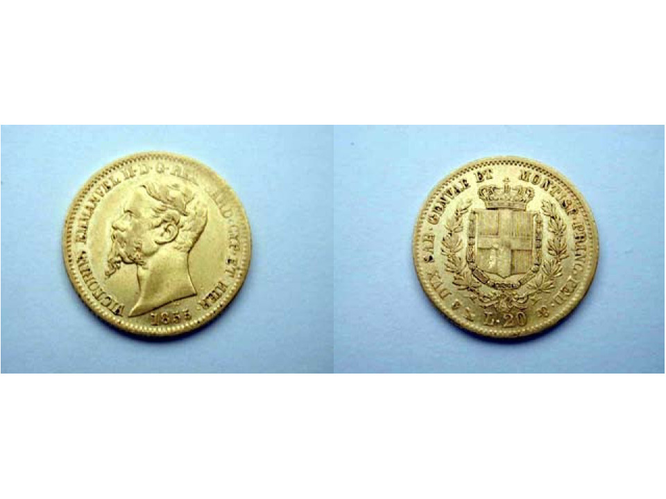20 Lire 1855 Genoa