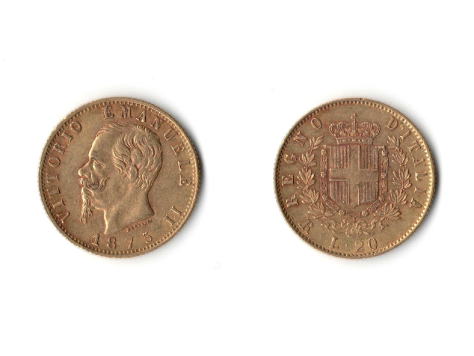 Vitt. Eman. II, 20 Lire 1875 Roma