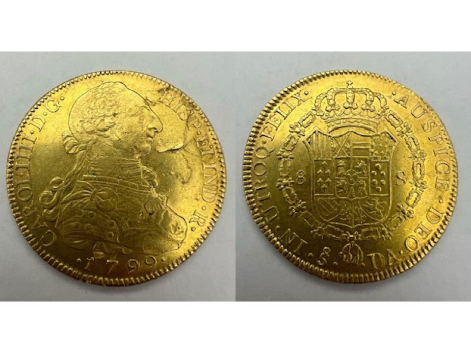 Cile, Carlo IIII, 8 Escudos 1799 DA Santiago