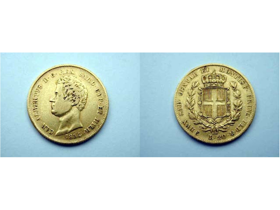 Carlo Alberto, 20 Lire 1834 No Mint Mark