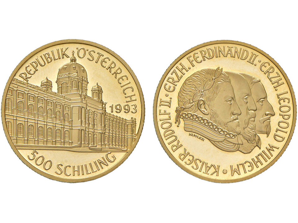 Austria, 500 Scellini 1993 Rudolf II