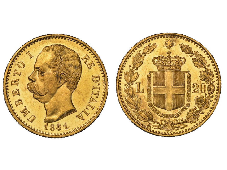 Umberto I, 20 Lire 1881