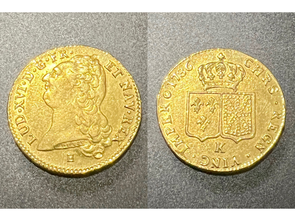 Francia, Ludovico XVI, Doppio Luigi 1786 K (Bordeaux)
