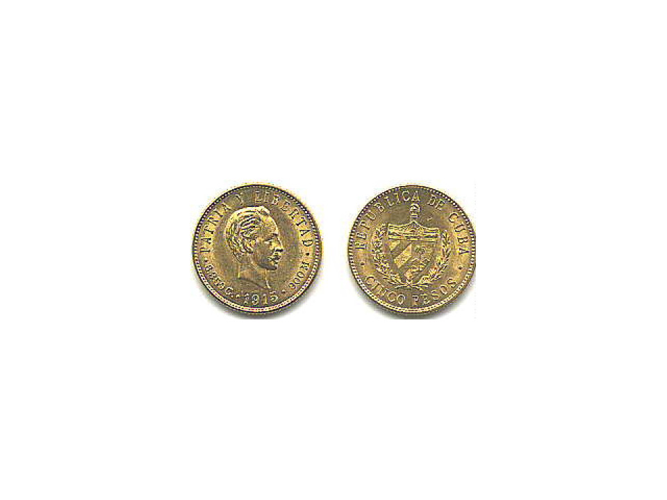 Cuba, 5 Pesos 1916