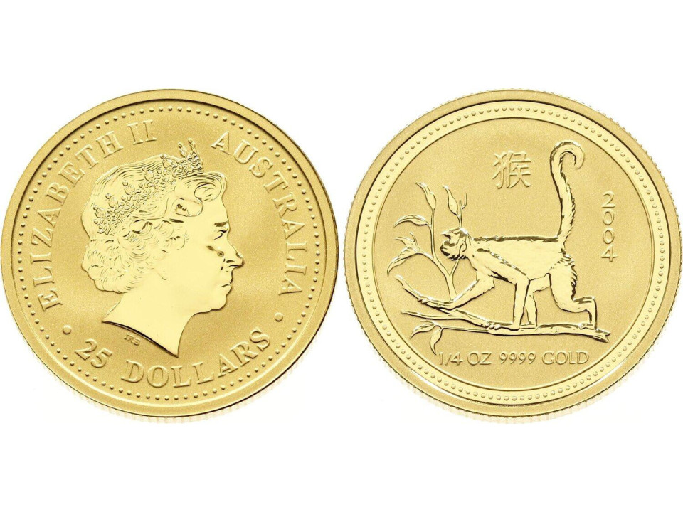 Australia, Elisabetta II 25 Dollari 2004 Scimmia