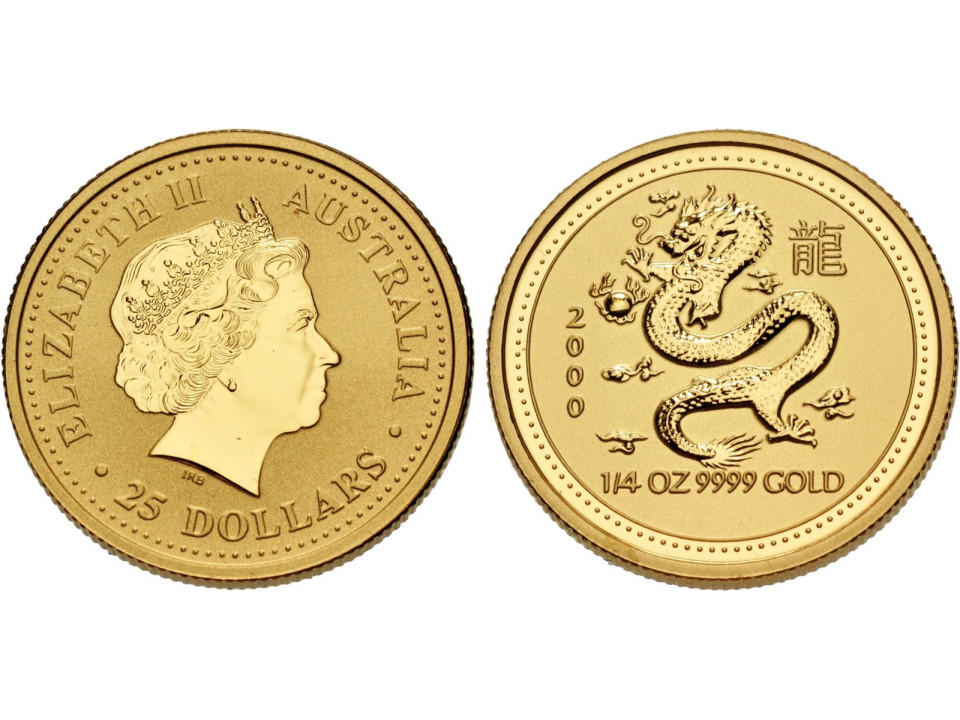 Australia, Elisabetta II 25 Dollari 2000 Drago