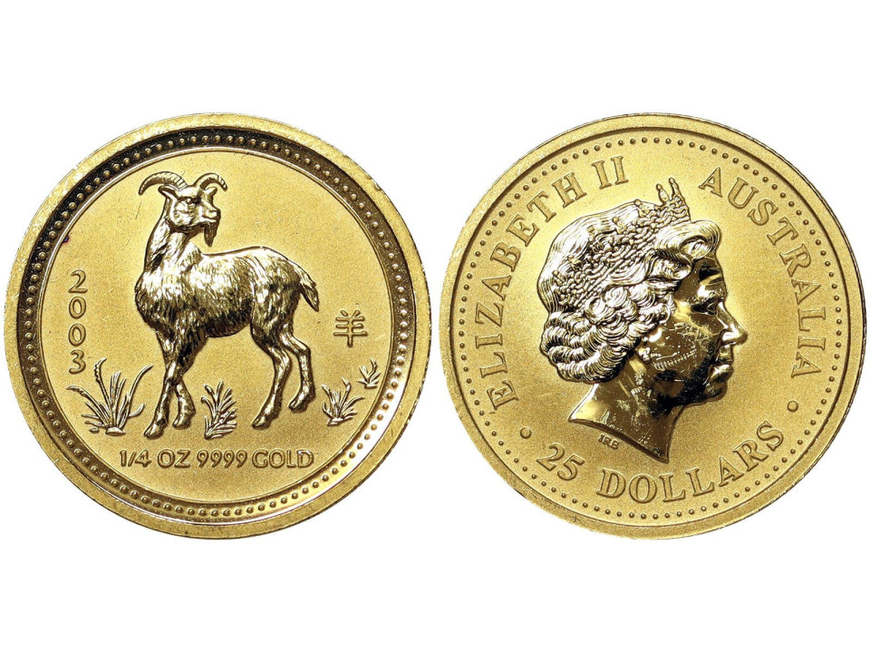 Australia, Elizabeth II, 25 Dollars 2003 Goat
