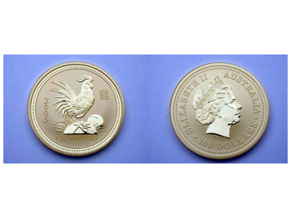 Australia, Elizabeth II, 25 Dollars 2005 Rooster