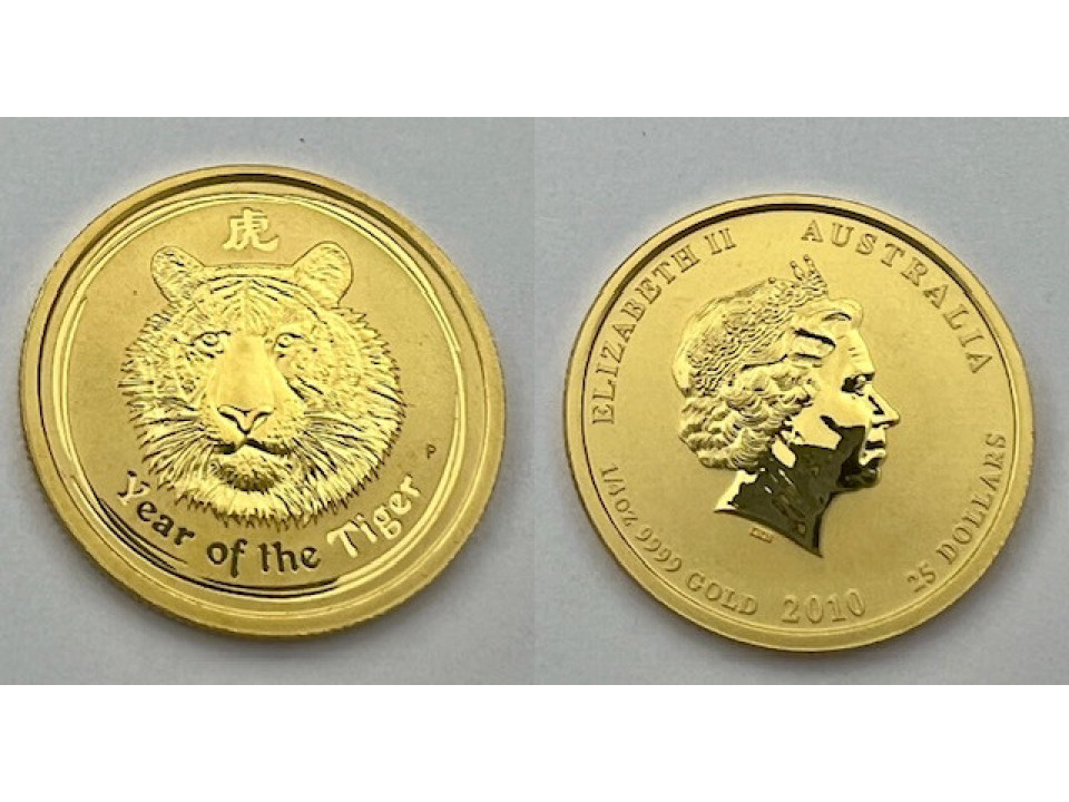 Australia, Elizabeth II, 25 Dollars 2010 Tiger