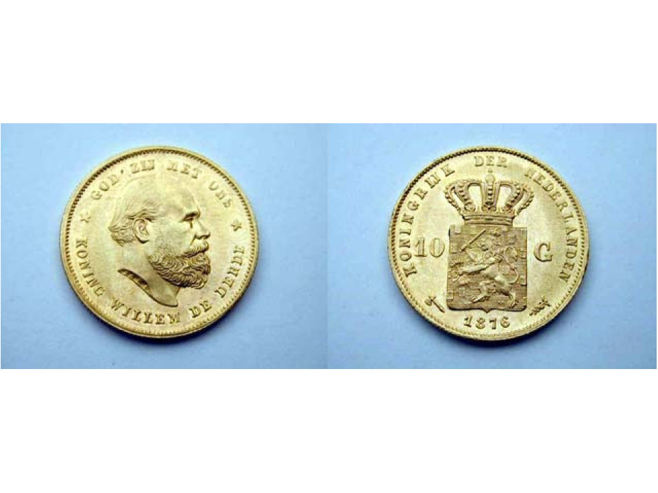 Olanda, Guglielmo III 10 Gulden 1876
